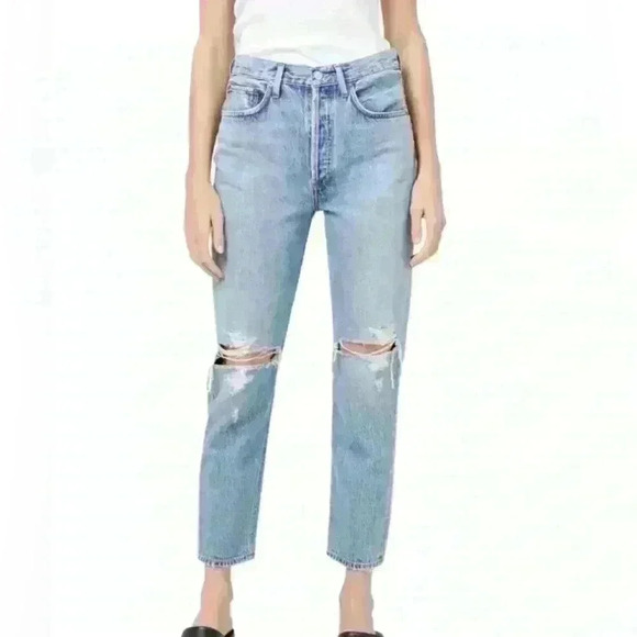 AGOLDE Riley High Rise Straight Jean in Blitz - Picture 12 of 13